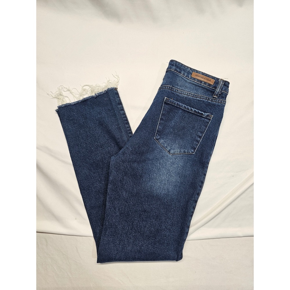 Kendall & Kylie Women Dark‎ Wash High Rise Straight Leg Raw Hem Jeans Size 9/10
